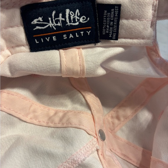 Salt Life White Cap with Blue and Pink Logo - Picture 4 of 8